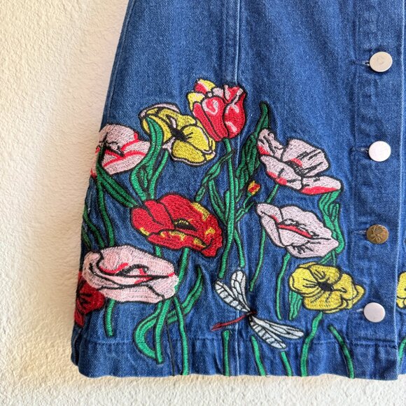 Signature Eight Embroidered Denim Mini Skirt - Picture 3 of 10